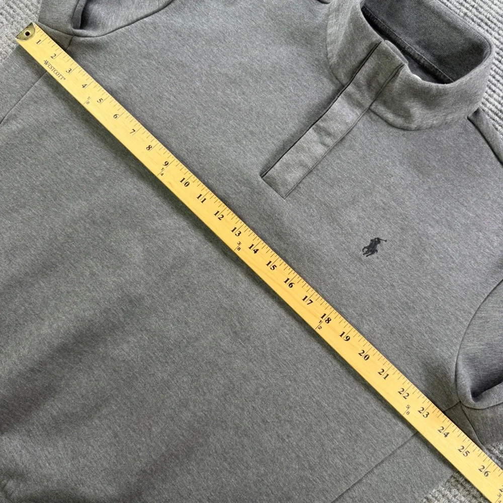 Polo Ralph Lauren Mens XL Gray Quarter Snap Mock Neck Pullover Sweatshirt Golf